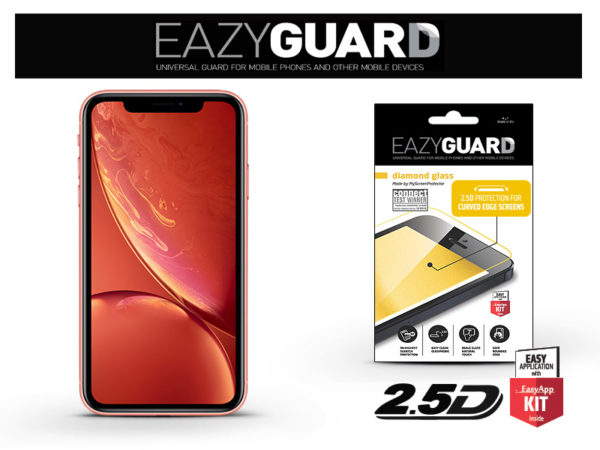 Apple iPhone XR/iPhone 11 gyémántüveg képernyővédő fólia - Diamond Glass 2.5D Fullcover - fekete