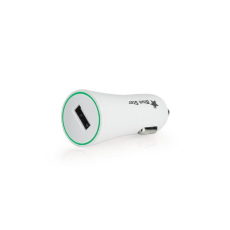 Autós töltő, Szivargyújtós töltő, 5V / 2400mA, USB aljzat, gyorstöltő funkció, fehér