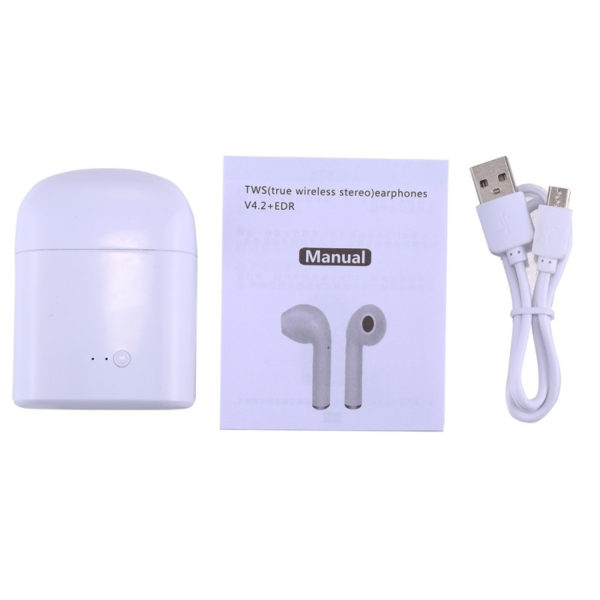 Bluetooth Fülhallgató Earphone bluetooth TWS i7s AirPods fehér - Image 2