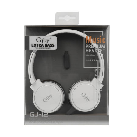 GJBY fejhallgató Extra Bass vezetékes 3.5mm audio jack (GJ-12) fehér