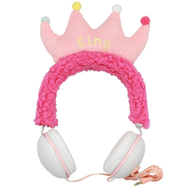 GJBY fejhallgató gyerekeknek mikrofonnal-Plüss KING PINK - Image 2