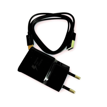 Hálózati töltőadapter 2A + USB-C kábel 1M, fekete
