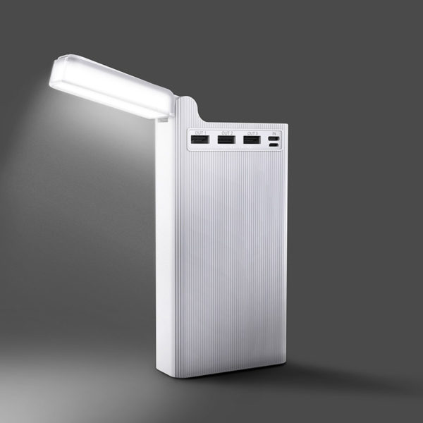 Hoco Power Bank J62 Jove 3xUSB 30000mAh LED lámpával, fehér - Image 5