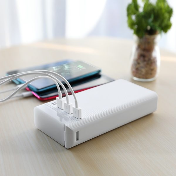 Hoco Power Bank J62 Jove 3xUSB 30000mAh LED lámpával, fehér - Image 2