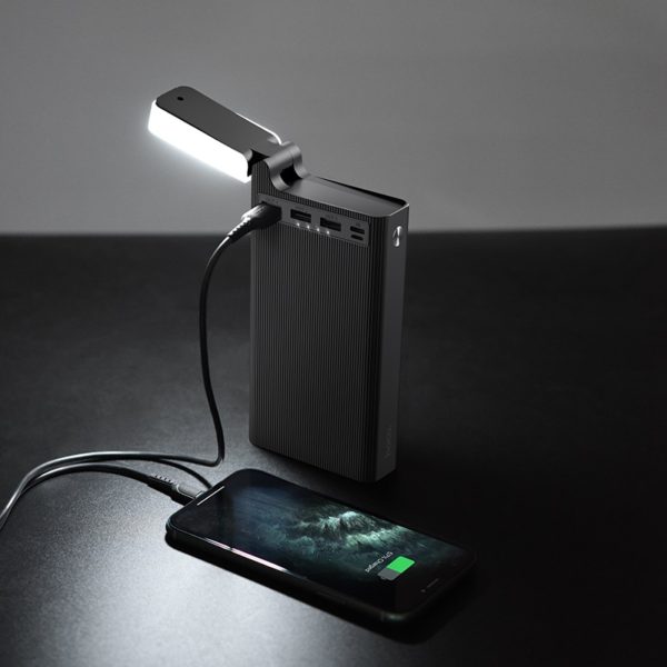 Hoco Power Bank J62 Jove 3xUSB 30000mAh LED lámpával, fekete - Image 4