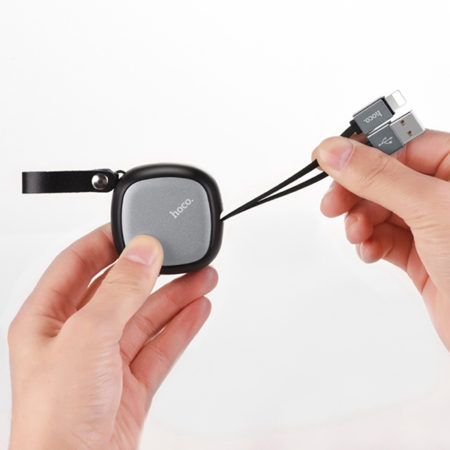 Hoco USB kábel Retractable U33 USB Type C fekete
