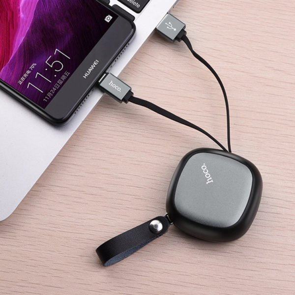 Hoco USB kábel Retractable U33 USB Type C fekete - Image 3