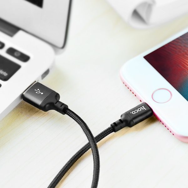 Hoco USB kábel X14 Times Lightning kábel 1 méteres hosszú fekete - Image 4
