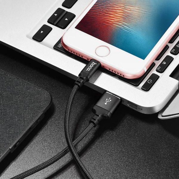 Hoco USB kábel X14 Times Lightning kábel 1 méteres hosszú fekete - Image 3