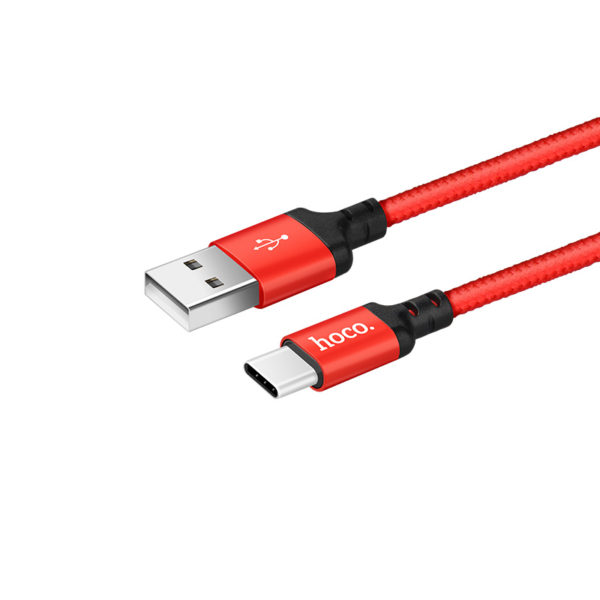 Hoco USB kábel X14 Times Type C Kábel 2 méteres fekete-piros