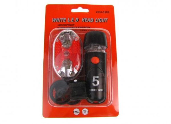 Kerékpár lámpa készlet (első-hátsó) vízálló 5 LED-es fekete SPARTAN XRH-0509 - Image 6