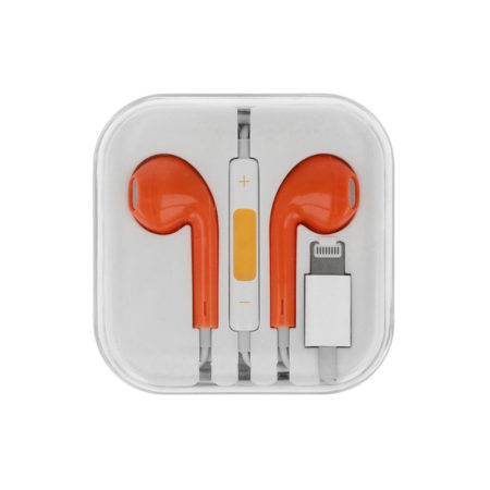 Iphone 7/7Plus/8/8Plus/X MEGA BASS fülhallgató Lightning csatlakozóval narancssárga
