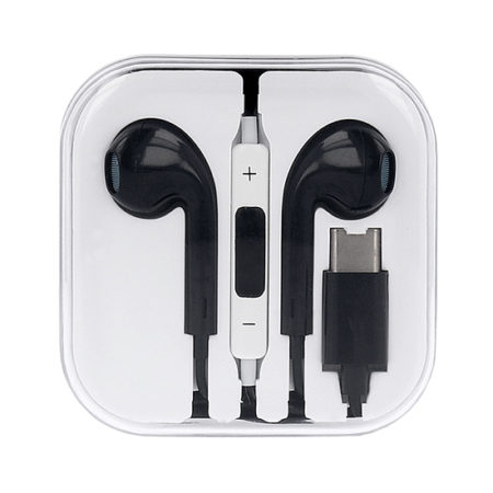 Fülhallgató USB Type C fekete Mega Bass univerzális