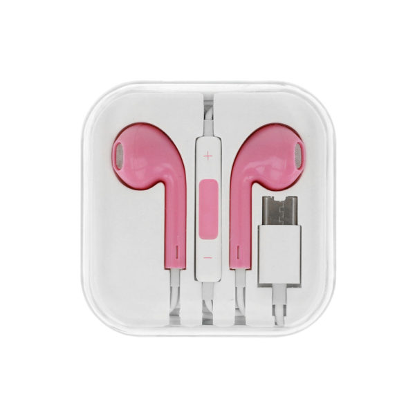 Fülhallgató USB Type C rózsaszín Mega Bass univerzális