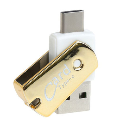 Micro SD kártyaolvasó USB Type C csatlakozó CR09 Arany OTG