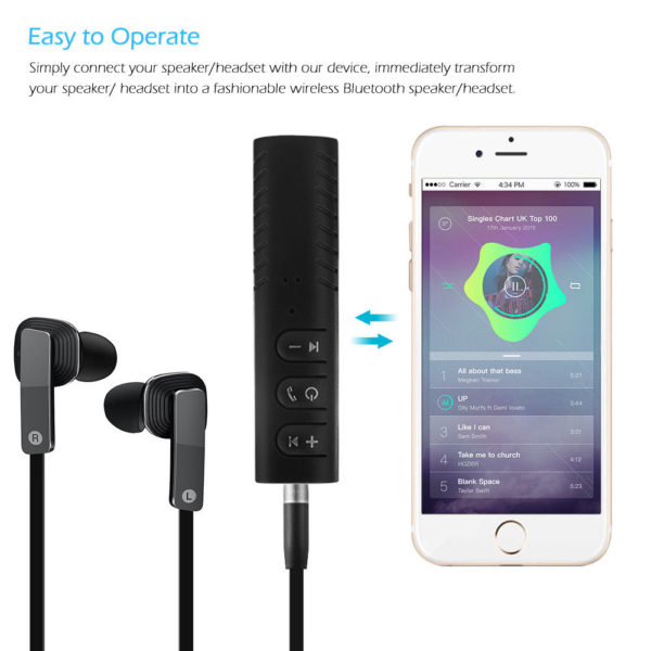 Mini Bluetooth vevő, audio adapter Aux-al BT-450 bármilyen hangszóróhoz, audió rendszerhez, hordozható készülékhez - Image 6