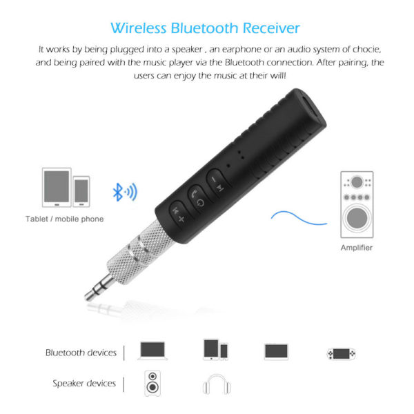Mini Bluetooth vevő, audio adapter Aux-al BT-450 bármilyen hangszóróhoz, audió rendszerhez, hordozható készülékhez - Image 10