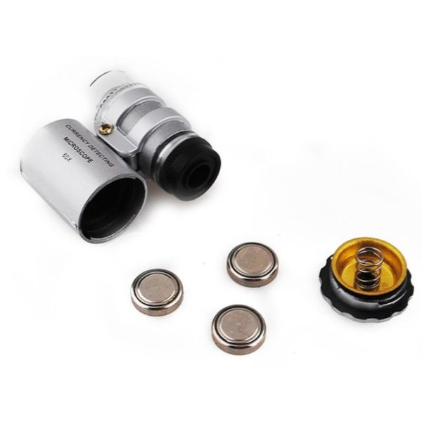 Mini zsebmikroszkóp, LED és UV fény, 60X, ökológiai bőrtok - Image 16
