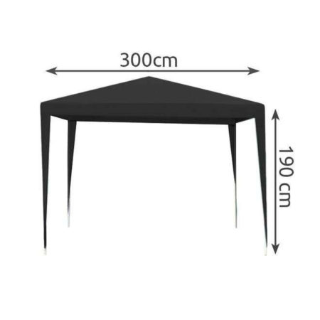 Pavilon tető 3x3m méteres pavilon ponyva fekete