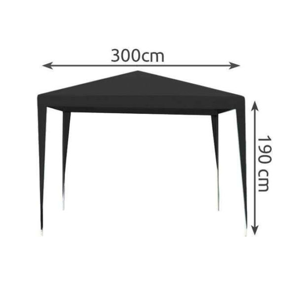 Pavilon tető 3x3m méteres pavilon ponyva fekete