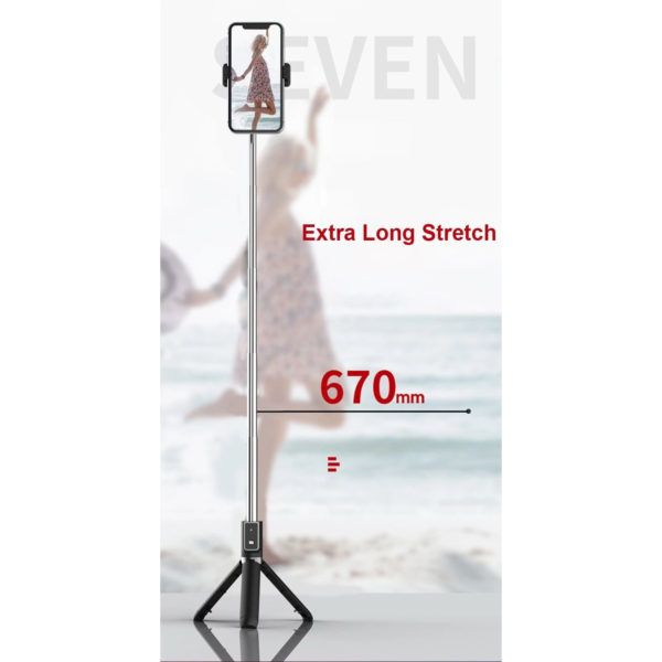 Prémium szelfibot, exponáló gombbal, bluetooth-os, tripod állvány funkció, fekete, P40 - Image 3