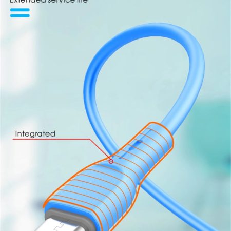 Szilikon Lightning kábel QC gyorstöltő funkcióval és gyors adatátviteli sebesség kék