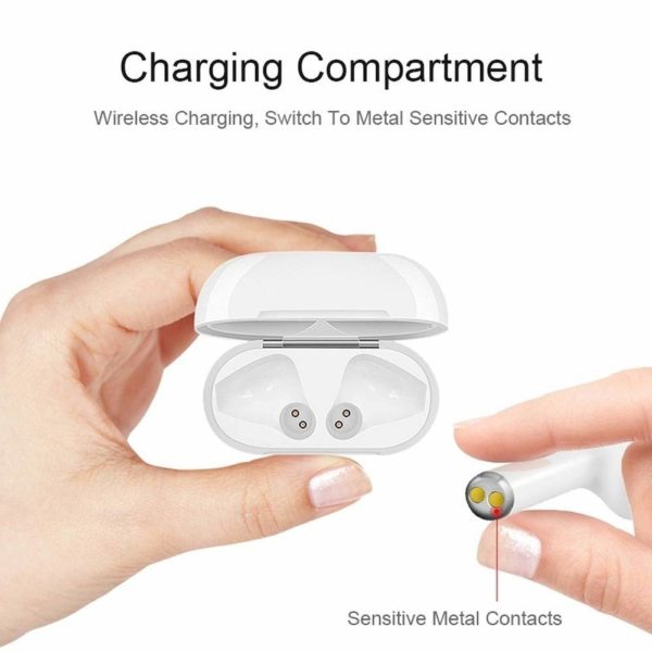 TWS Bluetooth sztereó headset v5.0 + töltőtok - TWS i9S True Wireless Earphones - fehér - Image 5