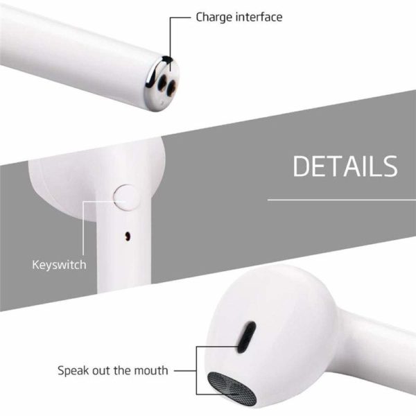 TWS Bluetooth sztereó headset v5.0 + töltőtok - TWS i9S True Wireless Earphones - fehér - Image 4