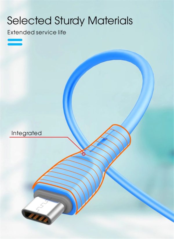 USB kábel - szilikon Lightning QC 3.0 1m kék - Image 6