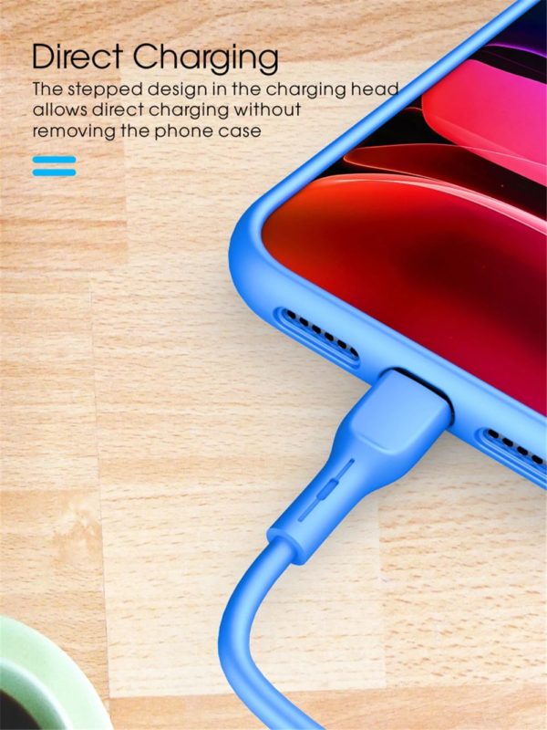 USB kábel - szilikon Lightning QC 3.0 1m rózsaszín - Image 4