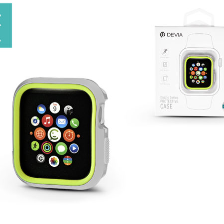 Apple Watch 4 védőtok - Devia Dazzle Series 44 mm - ezüst/neon zöld