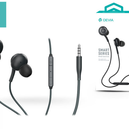 Devia univerzális sztereó felvevős fülhallgató - 3,5 mm jack - Devia Smart Series Wired Earphone EM20 - black