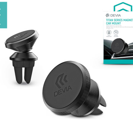 Univerzális szellőzőrácsba illeszthető mágneses autós tartó - Devia Titan Series Magnet Car Mount - black