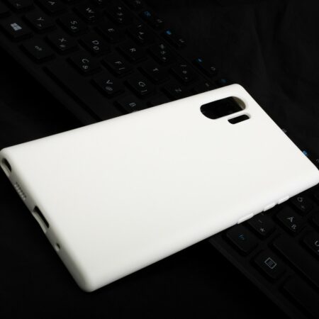 Premium szilikon tok, Samsung Note 10 Plus, Fehér