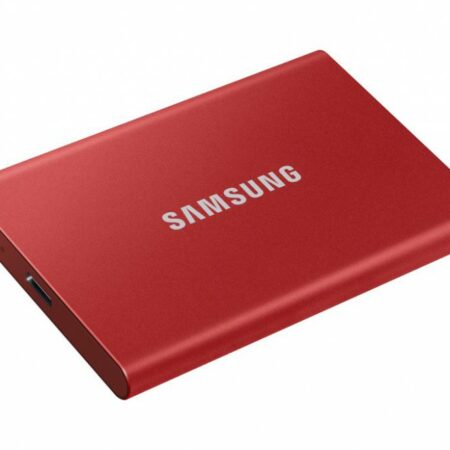 Samsung T7 hordozható SSD,1TB, USB 3.2,Metál Piros