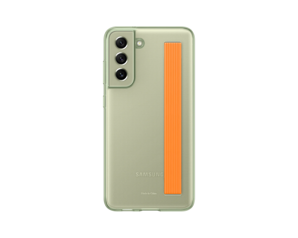 Samsung Galaxy S21 FE Clear strap cover,Oliva zöld