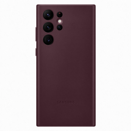 Samsung Galaxy S22 Ultra bőr hátlap, Burgundy