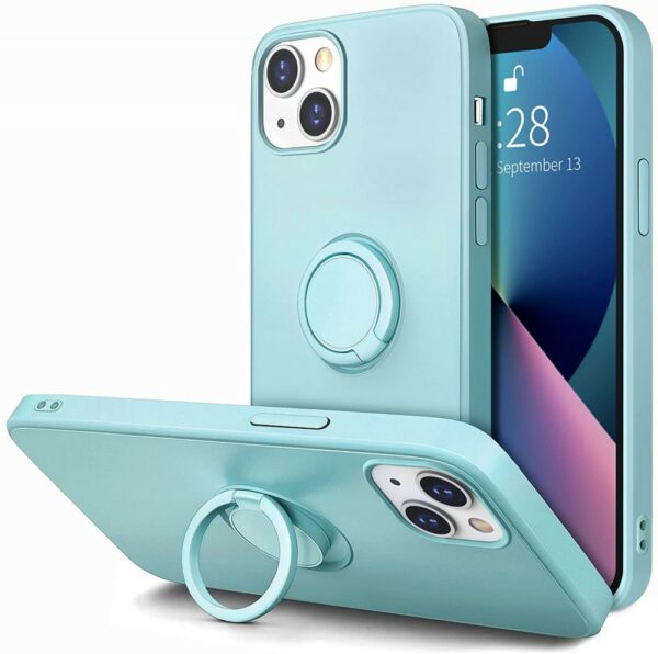Cellect szilikon tok gyűrűvel,iPhone13 Mini,Türkiz