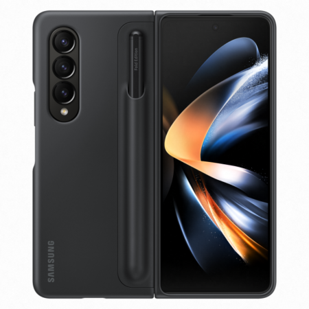 Samsung Z Fold4 stand cover érintőceruzával,Fekete