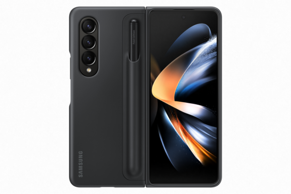 Samsung Z Fold4 stand cover érintőceruzával,Fekete