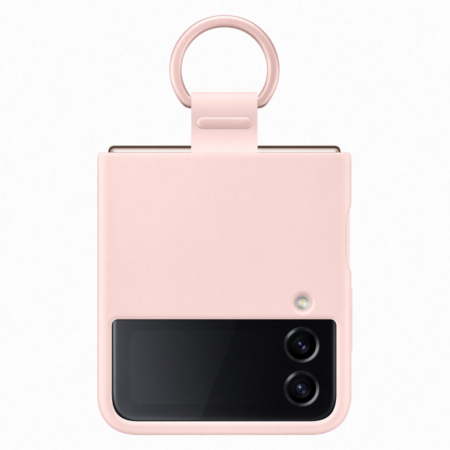 Samsung Galaxy Z Flip 4 Szilikon tok gyűrűvel,Pink
