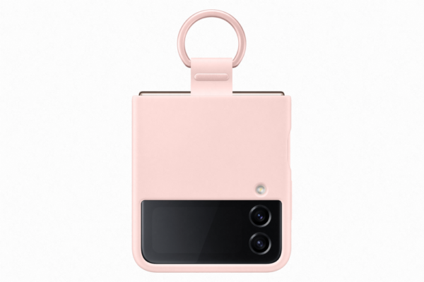 Samsung Galaxy Z Flip 4 Szilikon tok gyűrűvel,Pink