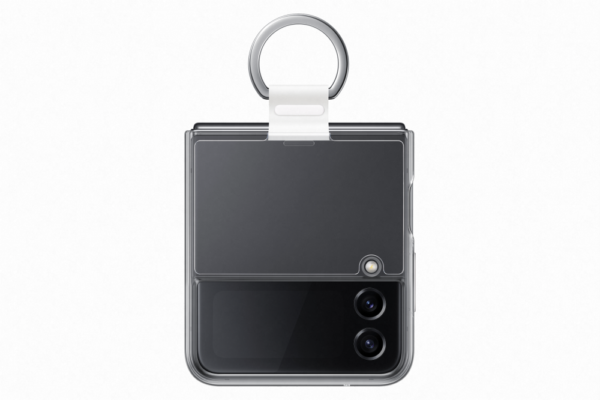 Samsung Z Flip4 szilikon tok gyűrűvel, Átlátszó
