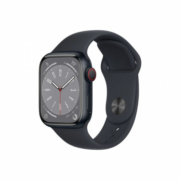 AppleWatch S8 Cellular,41mm Fekete tok,Fekete szíj