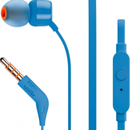 JBL T110 headset,egy gombos távírányítóval, Kék