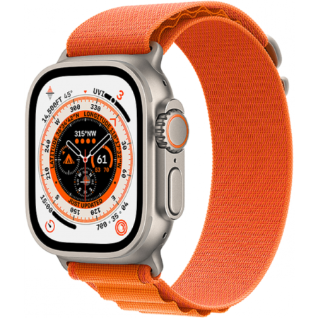 Apple Watch Ultra Cellular, 49mm titánium tok,narancssárga