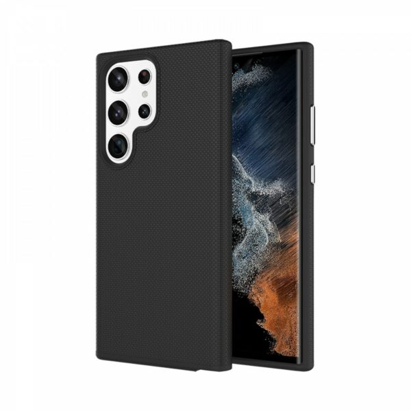 Samsung S23 Ultra TPU+PC ütésálló tok,Fekete