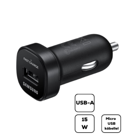 Samsung Microusb autós töltő, Fekete