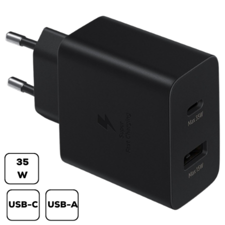 Samsung duo kábel nélküli töltő adapter 35W,Fekete