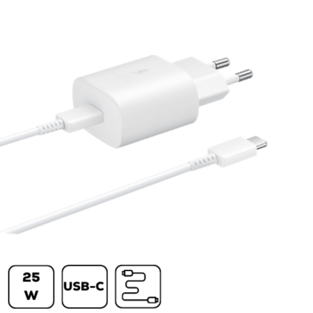 Samsung Type C hálózati töltő,25W,Fehér